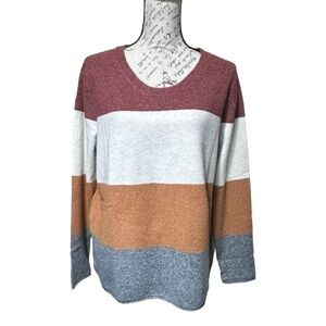 Pinque Color Block Crewneck Sweater Size XXL NWT